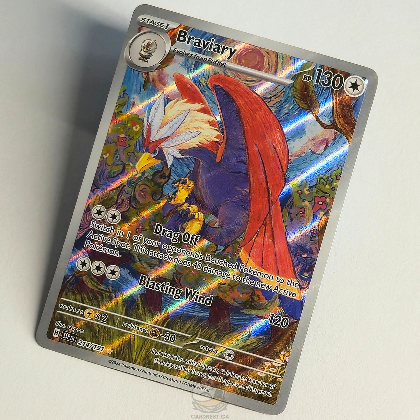 Braviary 214/191 Full Art Illustration Rare – Surging Sparks – Near Mint – English