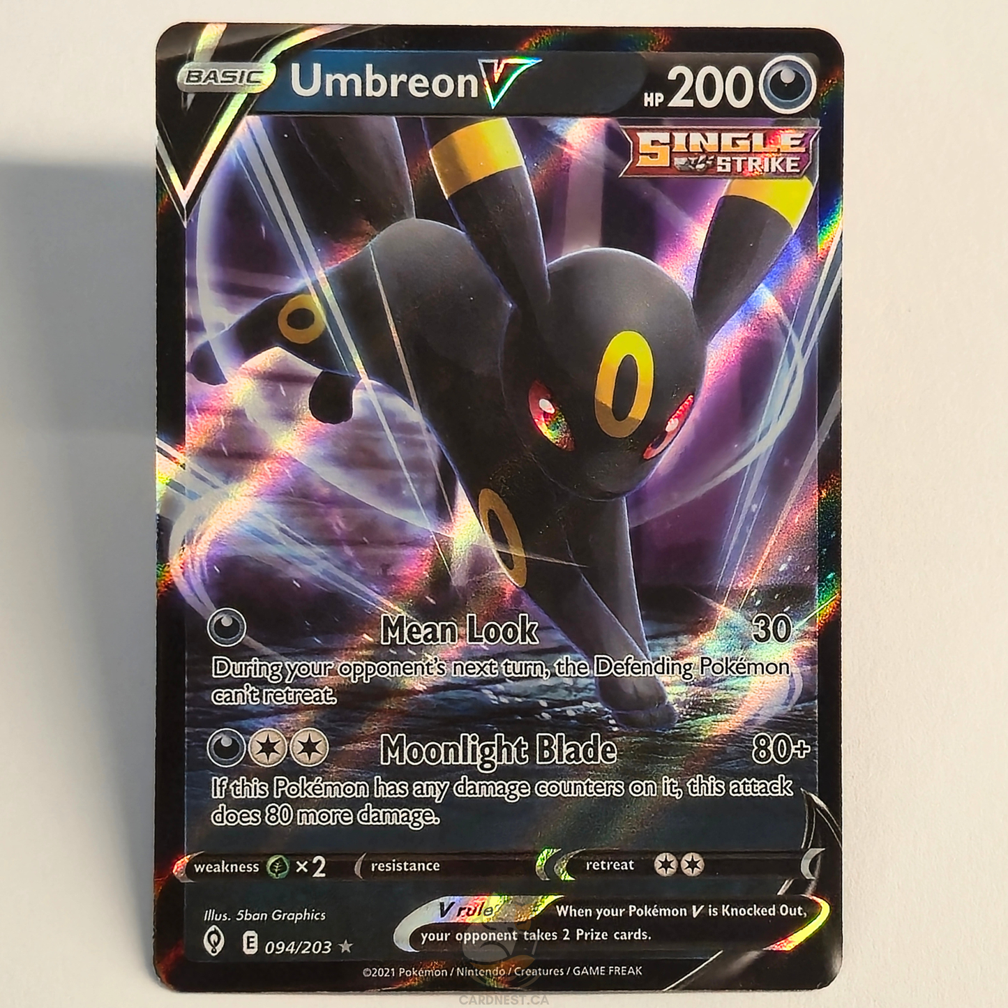 Umbreon V 094/203 Full Art Ultra Rare – Evolving Skies – Near Mint – English