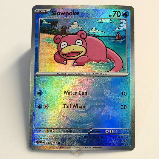 Slowpoke 018/131 Master Ball Holo Rare Pokémon card from Prismatic Evolutions – Near Mint condition