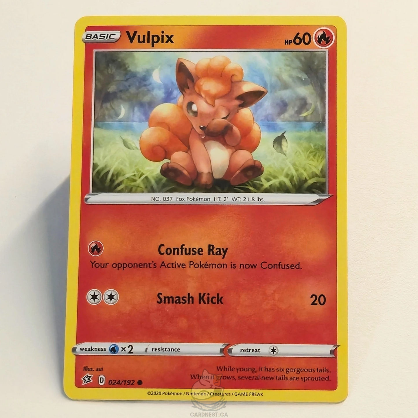 Vulpix 024/192 Pokémon card from Rebel Clash – Near Mint condition