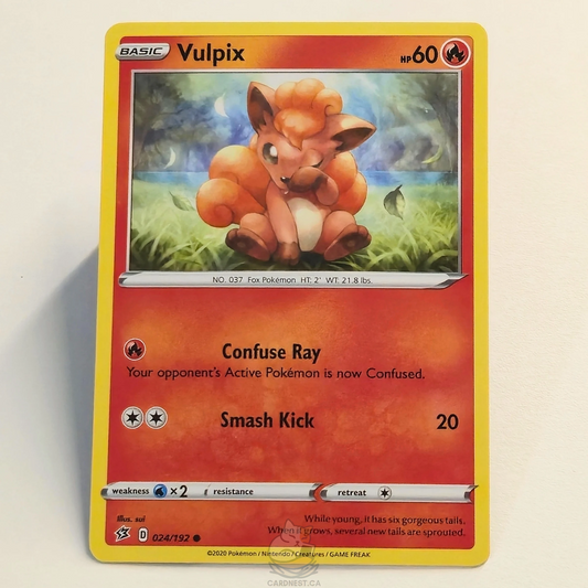 Vulpix 024/192 Pokémon card from Rebel Clash – Near Mint condition